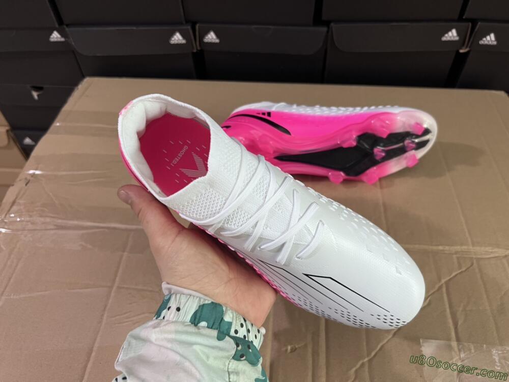 Adidas X Speedportal.1 FG Firm Ground Soccer Cleats - White/Pink/Black
