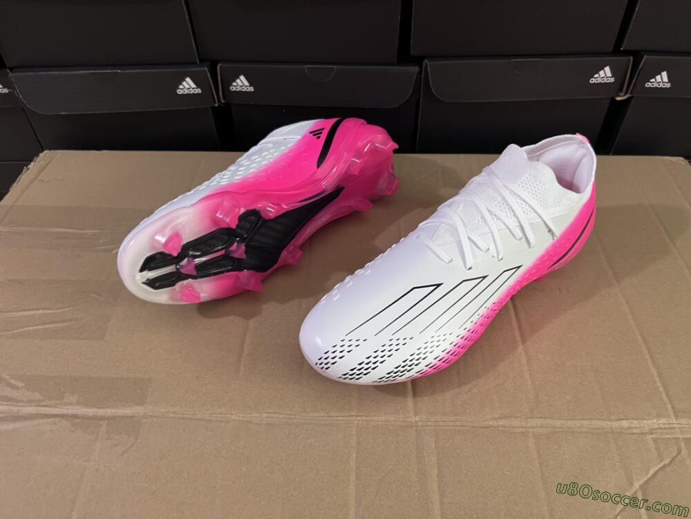 Adidas X Speedportal.1 FG Firm Ground Soccer Cleats - White/Pink/Black