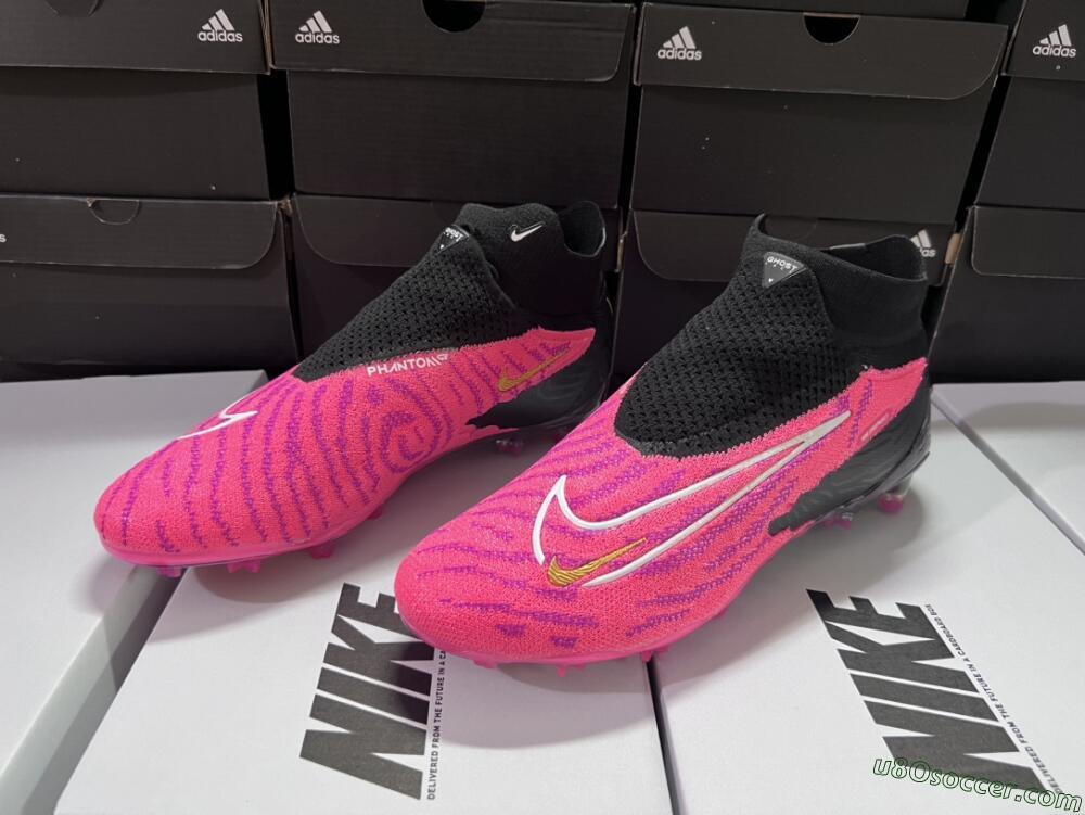 Nike Phantom GX Elite DF Link FG Firm Ground Soccer Cleats - Pink/Black