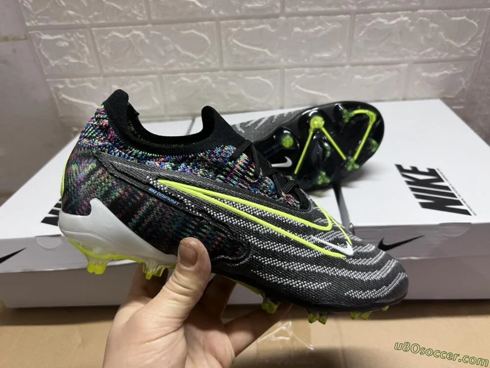 Grey and Rainbow FG Soccer Cleats - Elite Nike Phantom GX