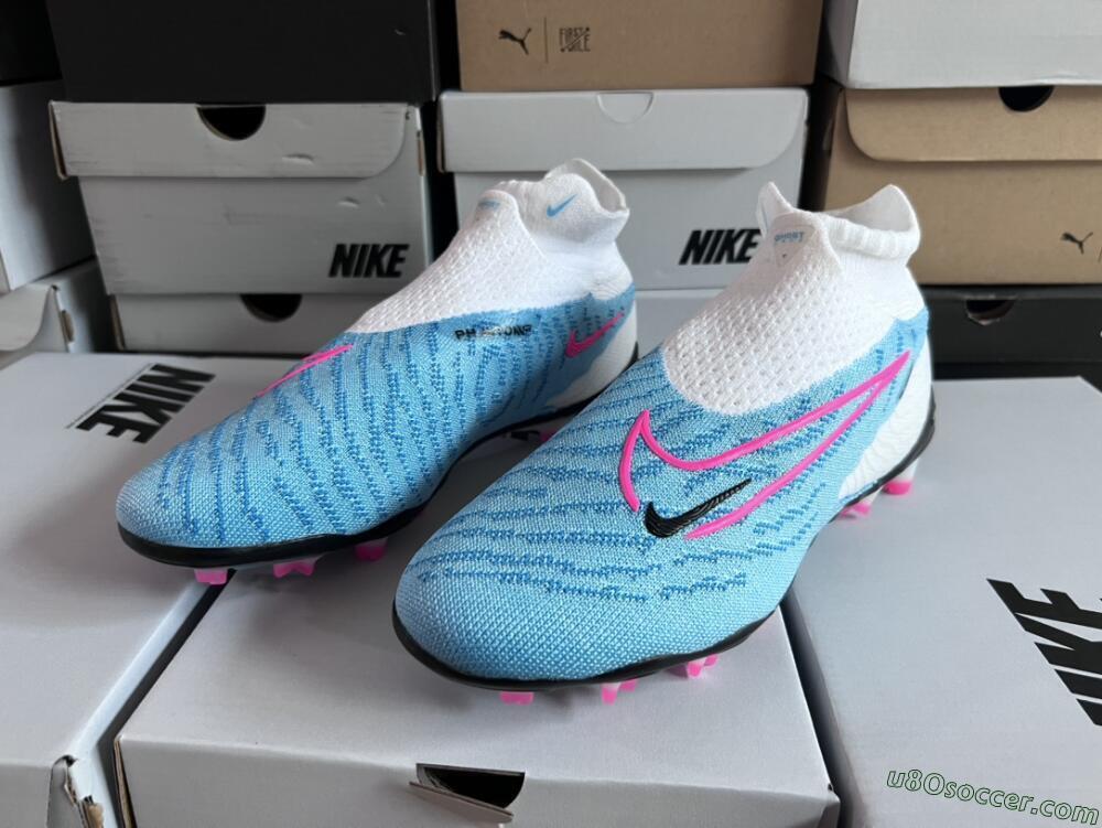 Blue, White & Pink FG Soccer Cleats with Dynamic Fit - Elite
