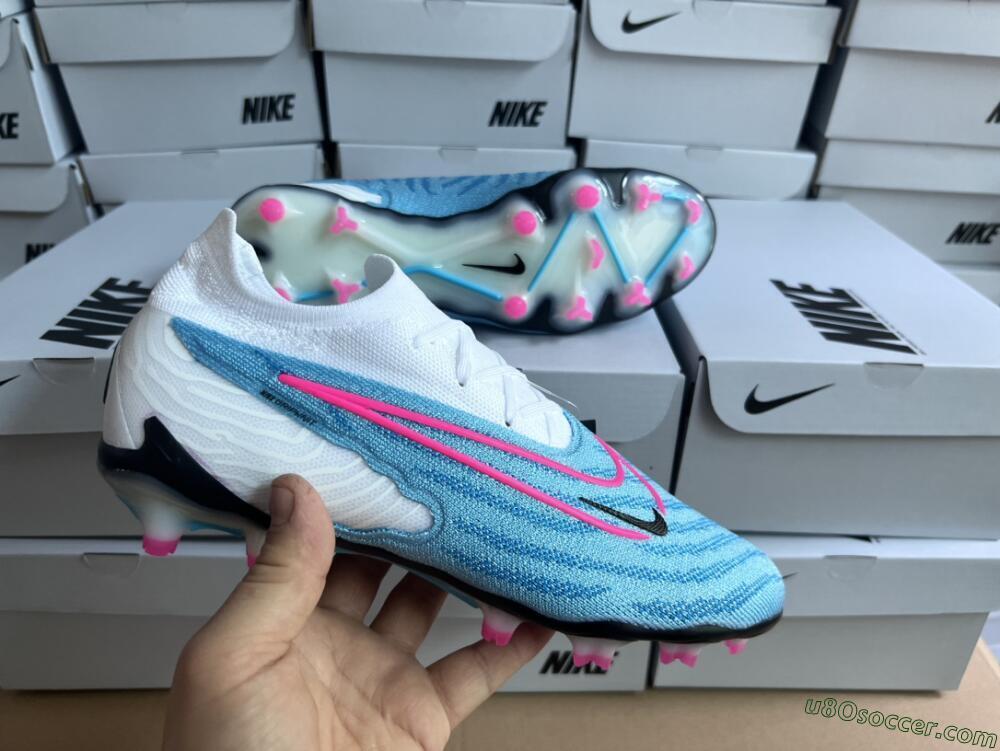 Nike Phantom GX Elite FG Firm Ground Soccer Cleats - Blue/White/Pink