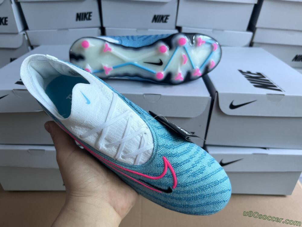 Nike Phantom GX Elite FG Firm Ground Soccer Cleats - Blue/White/Pink
