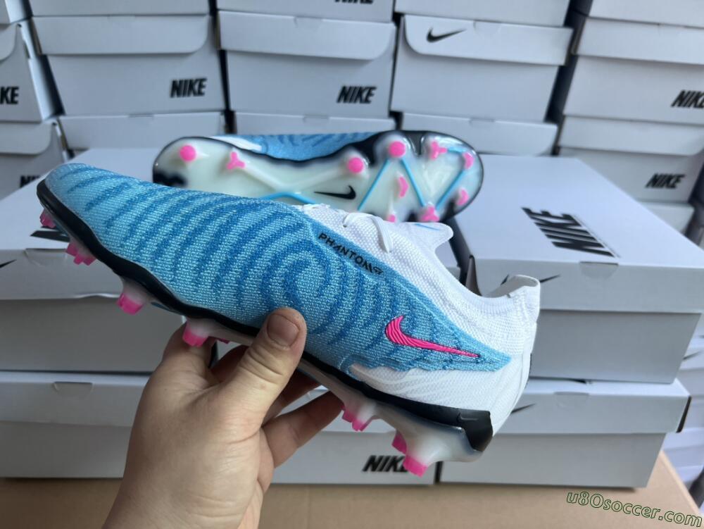 Nike Phantom GX Elite FG Firm Ground Soccer Cleats - Blue/White/Pink