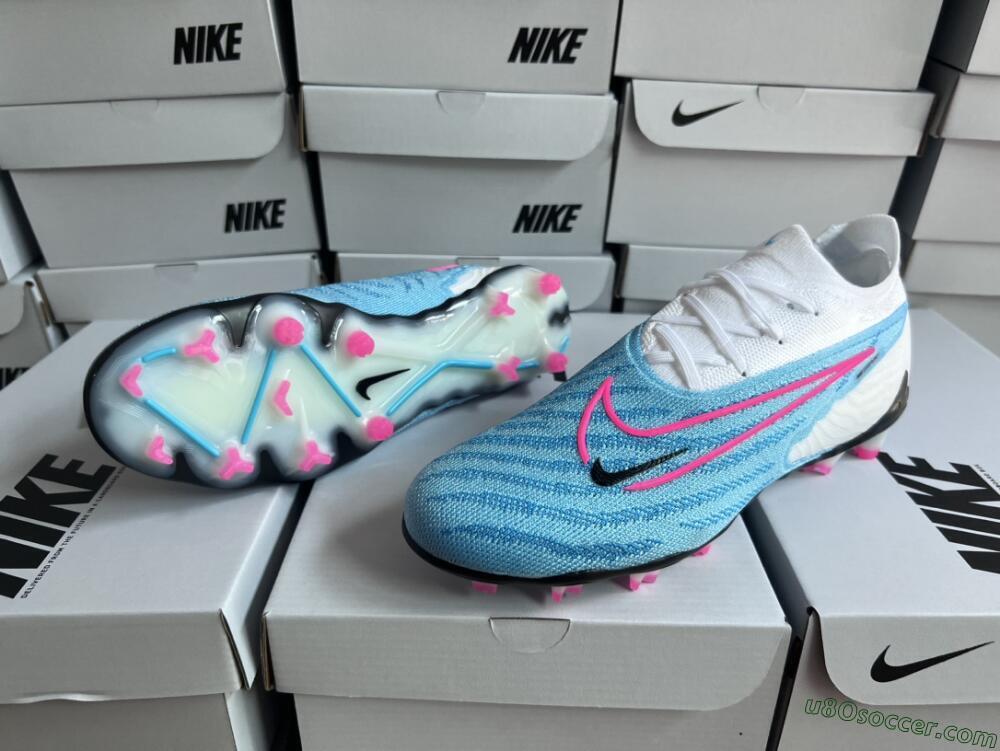 Nike Phantom GX Elite FG Firm Ground Soccer Cleats - Blue/White/Pink