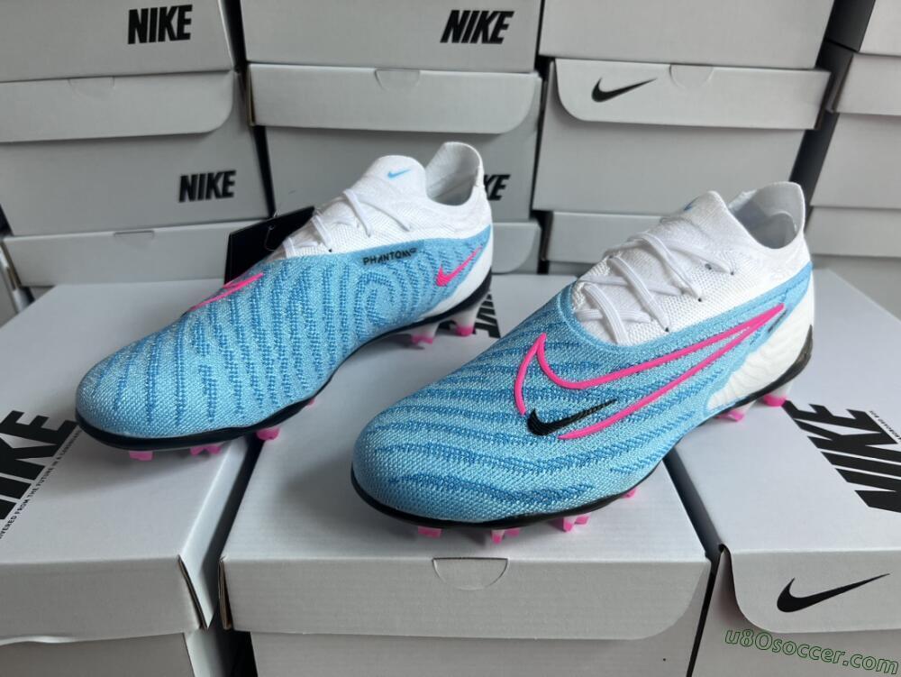 Nike Phantom GX Elite FG Firm Ground Soccer Cleats - Blue/White/Pink