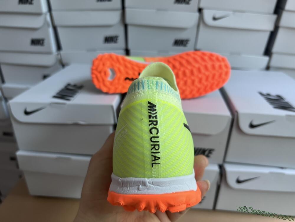 Nike Air Zoom Mercurial Vapor 15 Elite TF Artificial Turf Soccer Shoes - Green/Black/Orange