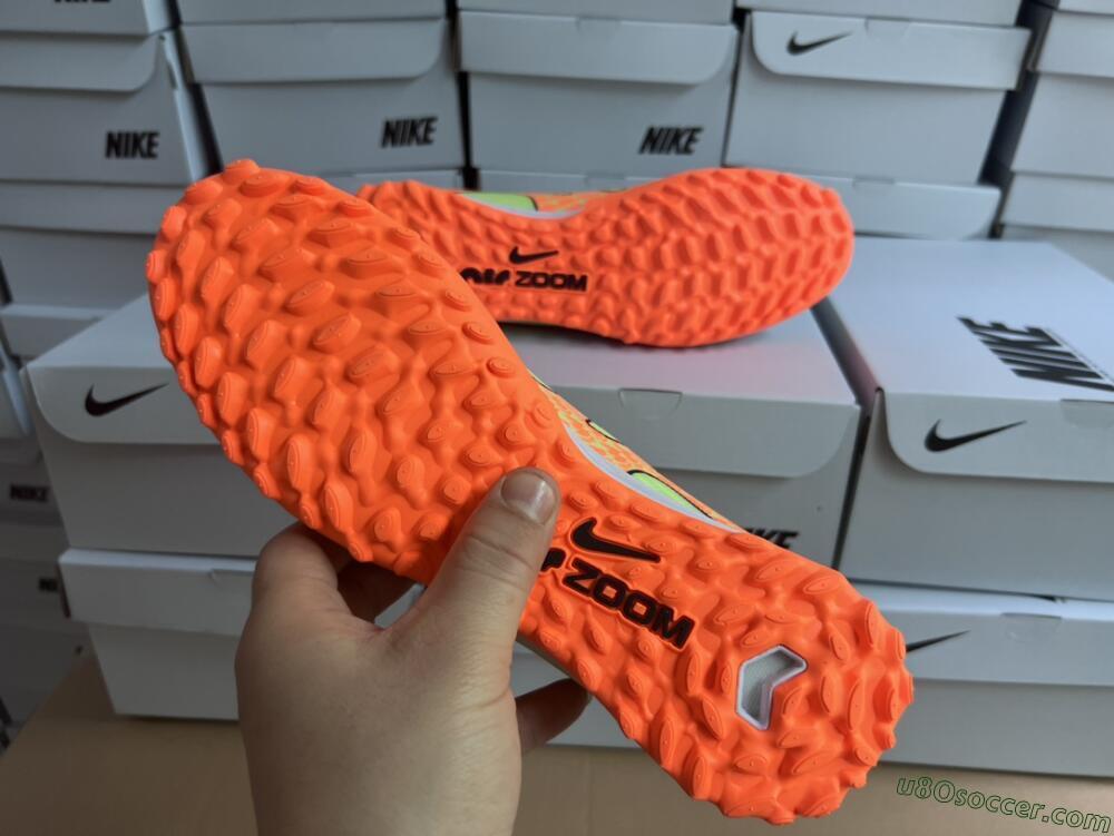 Nike Air Zoom Mercurial Vapor 15 Elite TF Artificial Turf Soccer Shoes - Green/Black/Orange