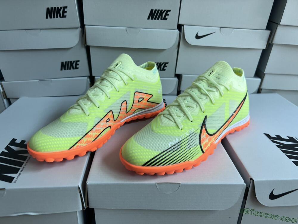 Nike Air Zoom Mercurial Vapor 15 Elite TF Artificial Turf Soccer Shoes - Green/Black/Orange