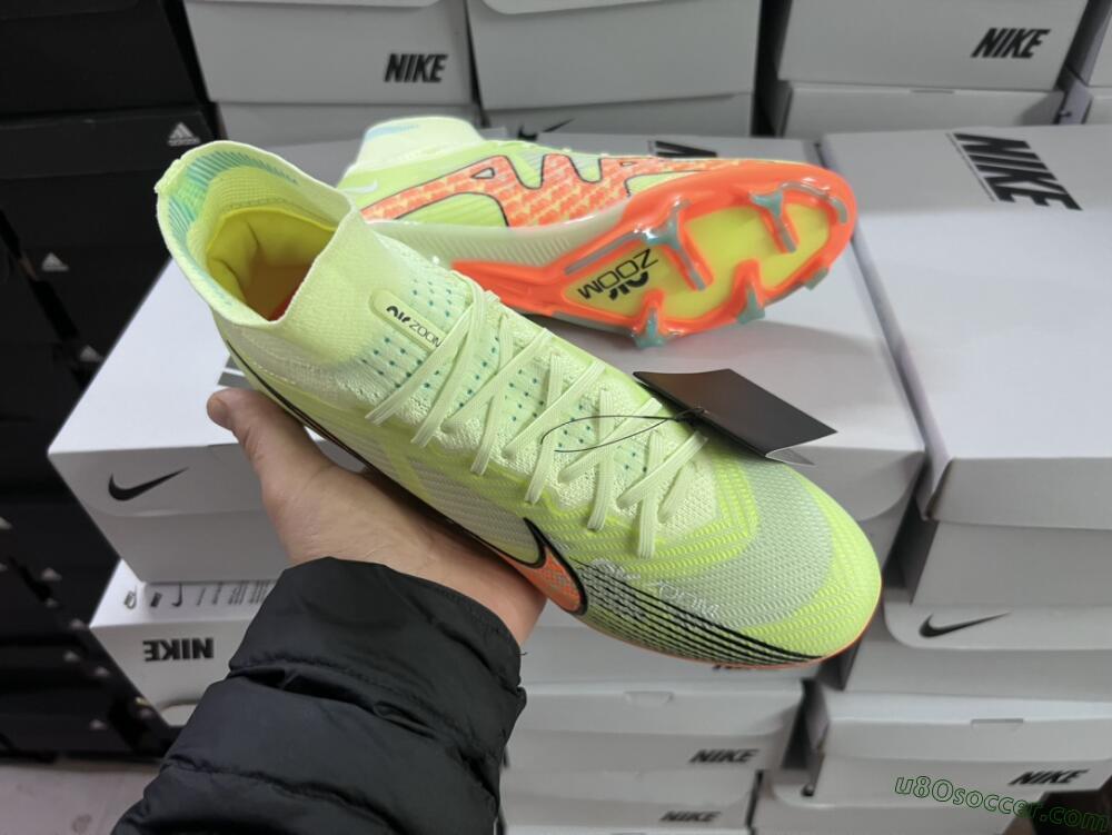 Nike Air Zoom Mercurial Superfly 9 Elite FG Firm Ground Soccer Cleats - Green/Orange