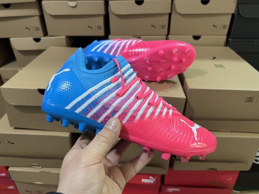 Puma Future Z 1.3 Instinct MG Multi Ground Soccer Cleats - Pink/Blue/White