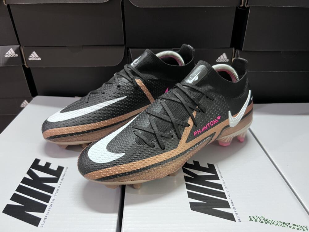 Nike Phantom GT 2 DF Elite FG Firm Ground Soccer Cleats - Black/Gold/White
