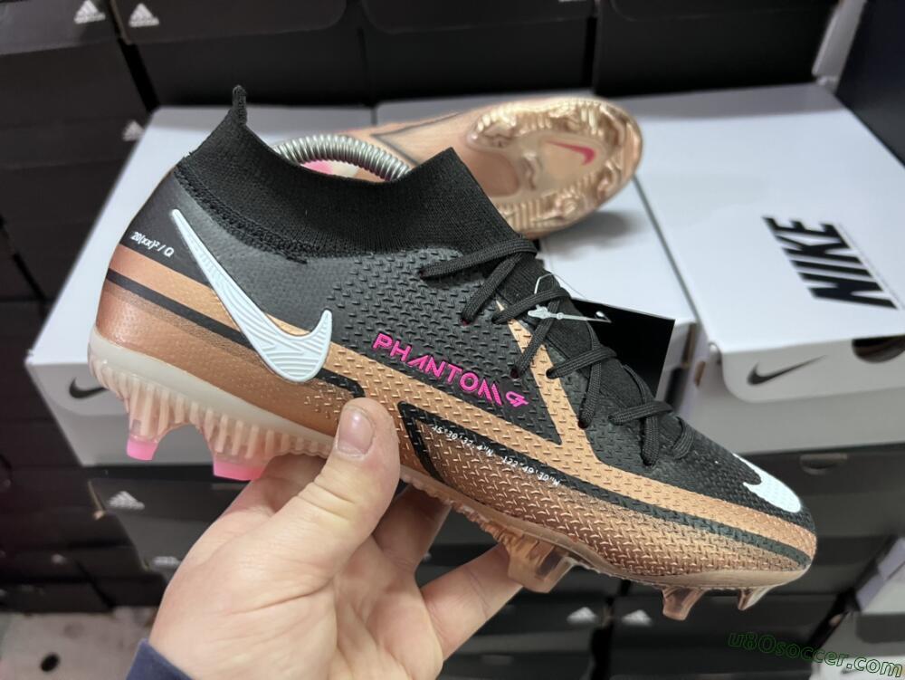 Nike Phantom GT 2 DF Elite FG Firm Ground Soccer Cleats - Black/Gold/White