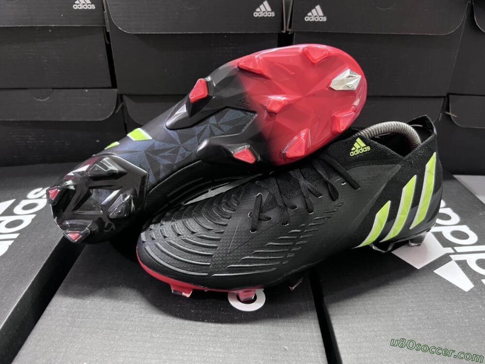 Adidas Predator Edge Geometric.1 FG Firm Ground Soccer Cleats - Black/Yellow/Red