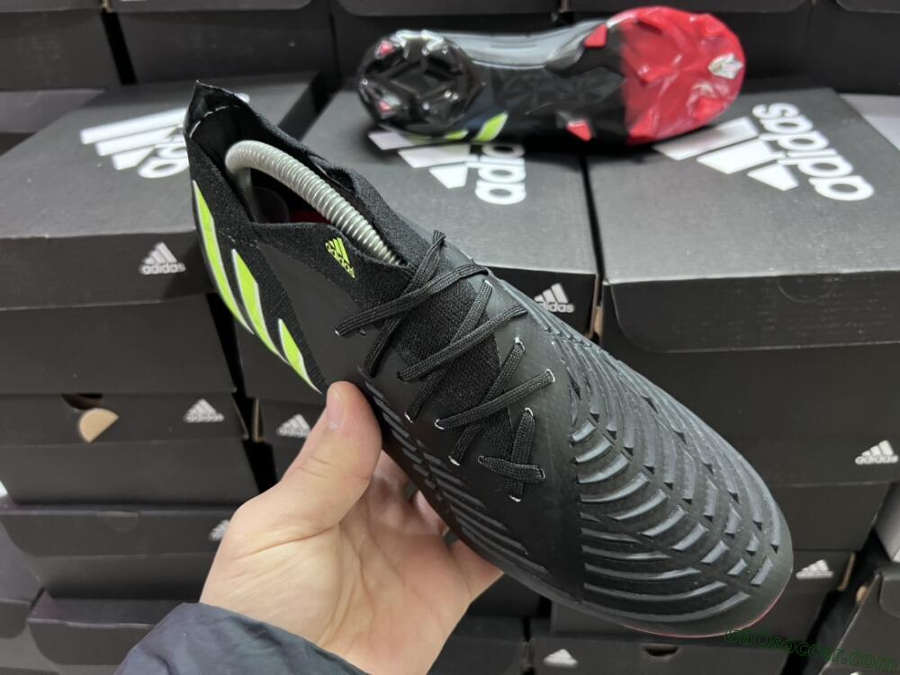 Adidas Predator Edge Geometric.1 FG Firm Ground Soccer Cleats - Black/Yellow/Red