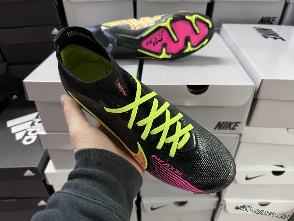 Nike Air Zoom Mercurial Superfly 9 Elite FG Firm Ground Soccer Cleats - Black/Yellow/Pink