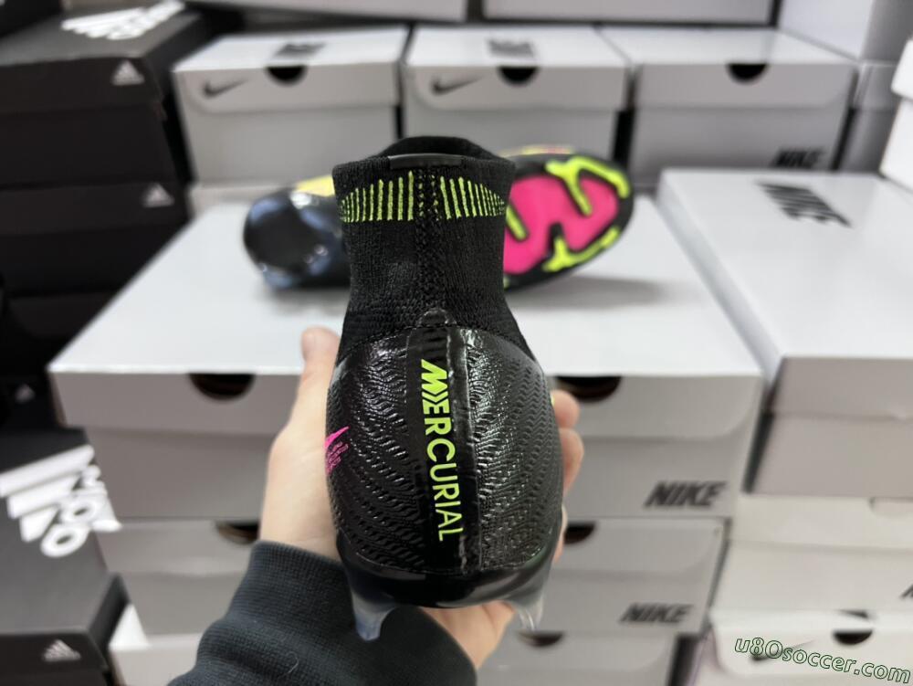 Nike Air Zoom Mercurial Superfly 9 Elite FG Firm Ground Soccer Cleats - Black/Yellow/Pink