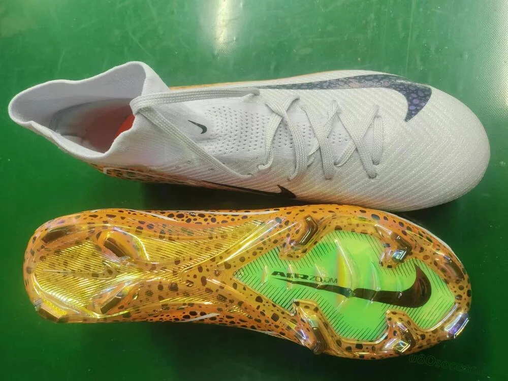 Grey Leopard Gold FG Firm Ground Soccer Cleats | Nike Air Zoom