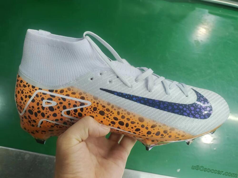 Nike Air Zoom Mercurial Superfly 10 Elite FG Firm Ground Soccer Cleats - Grey/Leopard/Gold