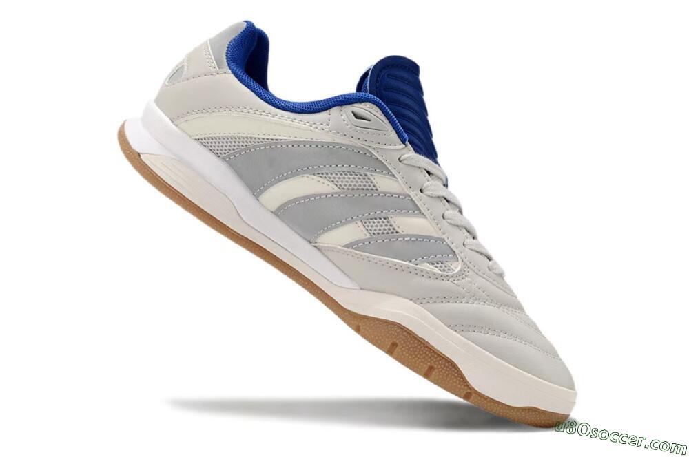 Adidas Predator Mundial IC Indoor & Futsal Soccer Shoes - Grey/Blue/White 4