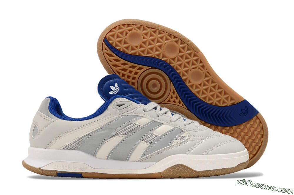Adidas Predator Mundial IC Indoor & Futsal Soccer Shoes - Grey/Blue/White 1