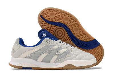 Adidas Predator Mundial IC Indoor & Futsal Soccer Shoes - Grey/Blue/White