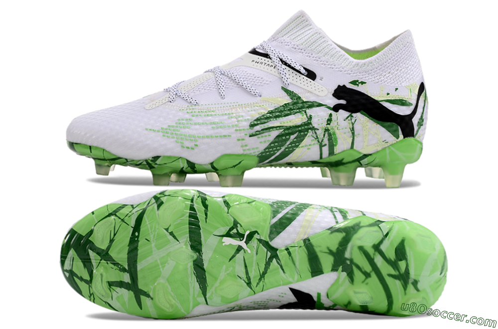 Puma Future 7 Ultimate FG Firm Ground Soccer Cleats - White/Black/Green 0