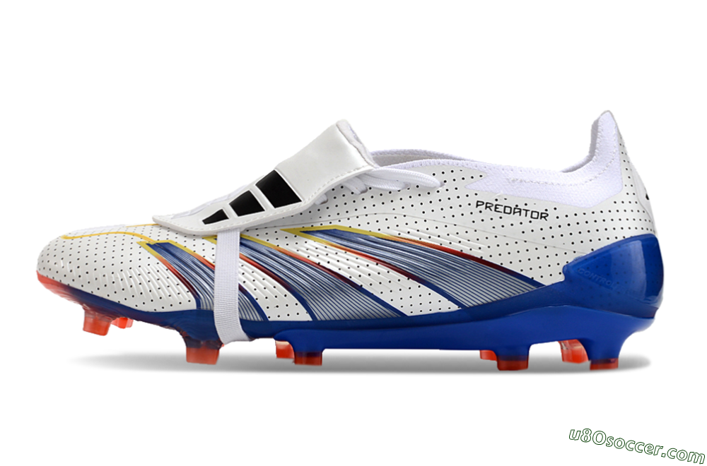 Adidas Predator Elite Foldover Tongue Euphoria FG Firm Ground Soccer Cleats - White/Silver/Blue 2