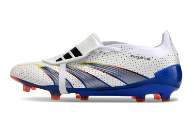 Adidas Predator Elite Foldover Tongue Euphoria FG Firm Ground Soccer Cleats - White/Silver/Blue