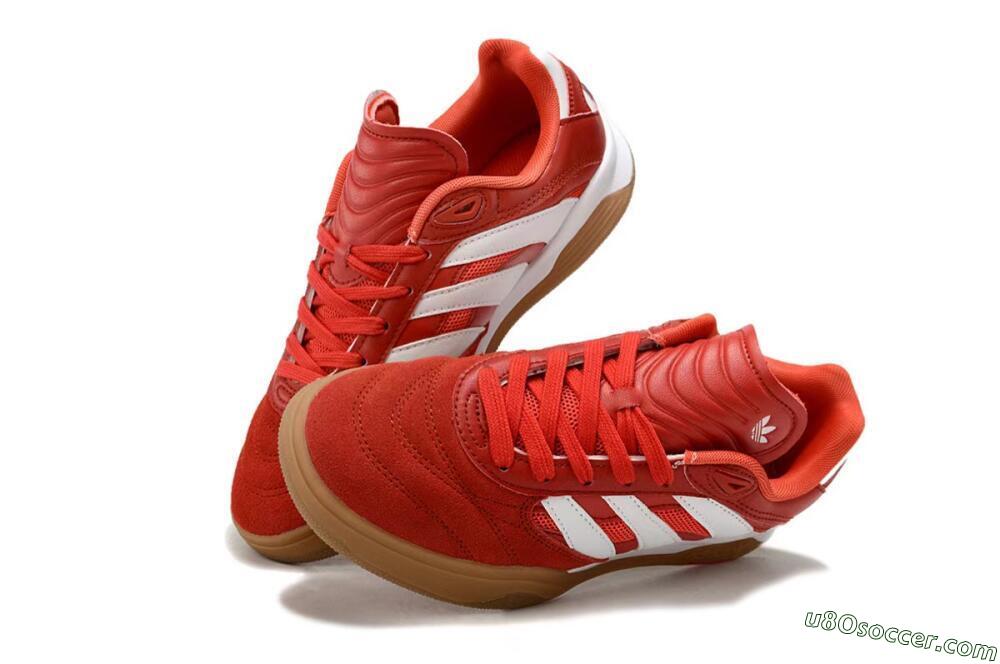 Adidas Predator Mundial IC Indoor & Futsal Soccer Shoes - Red/White/Brown 3