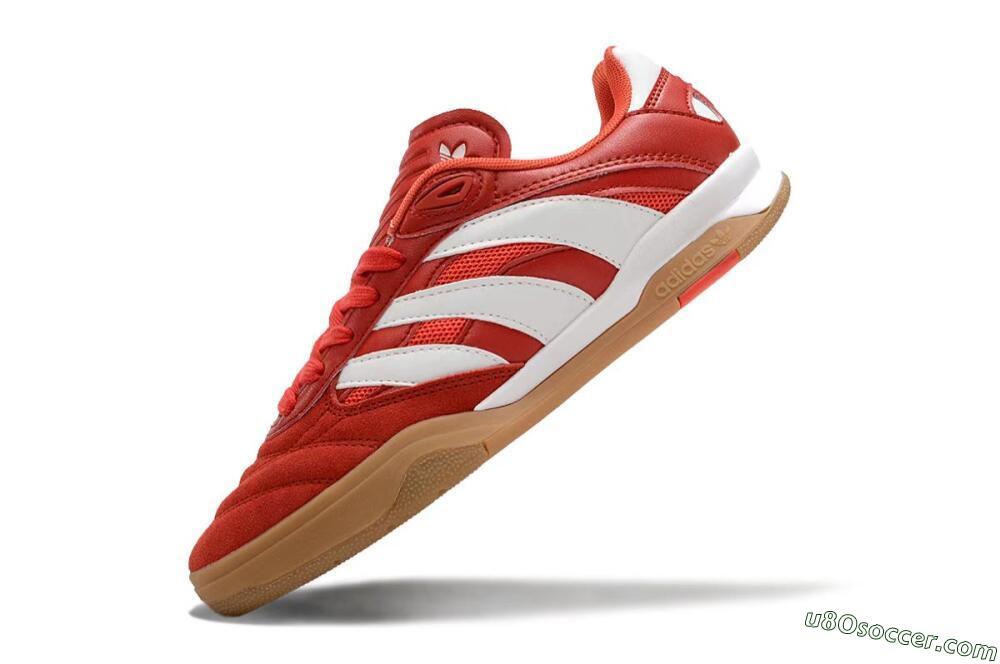 Adidas Predator Mundial IC Indoor & Futsal Soccer Shoes - Red/White/Brown 5