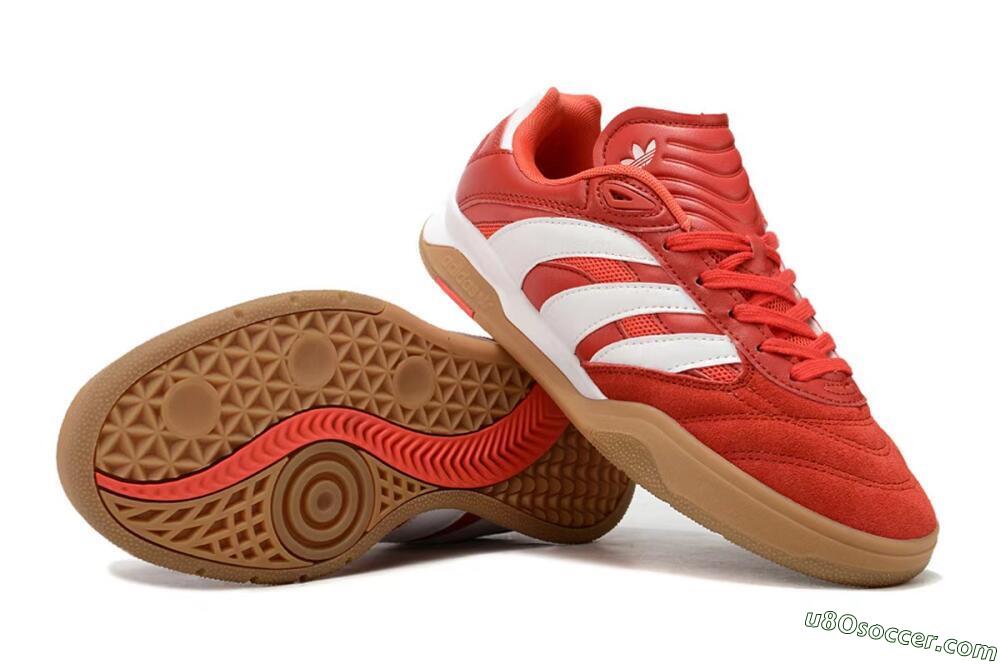 Adidas Predator Mundial IC Indoor & Futsal Soccer Shoes - Red/White/Brown 0
