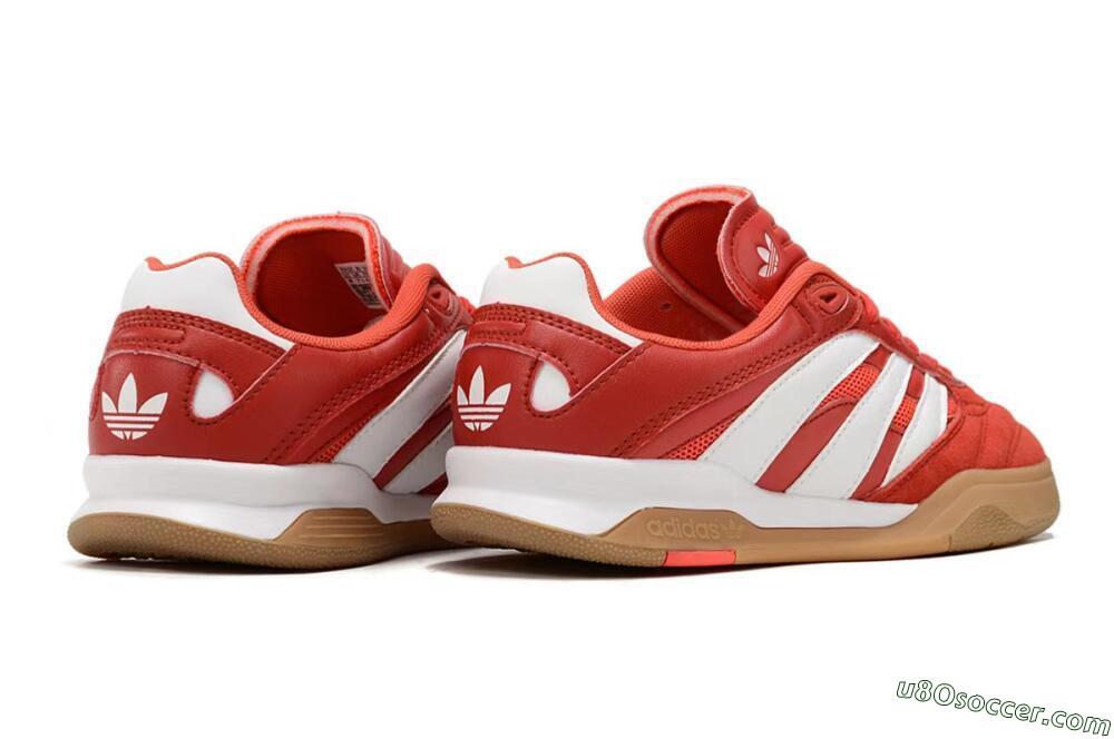 Adidas Predator Mundial IC Indoor & Futsal Soccer Shoes - Red/White/Brown 6