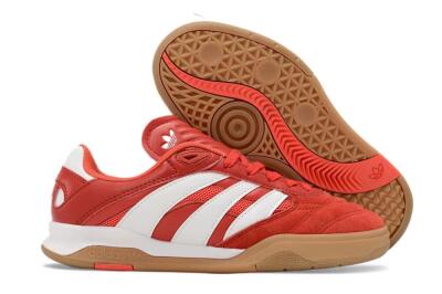 Adidas Predator Mundial IC Indoor & Futsal Soccer Shoes - Red/White/Brown