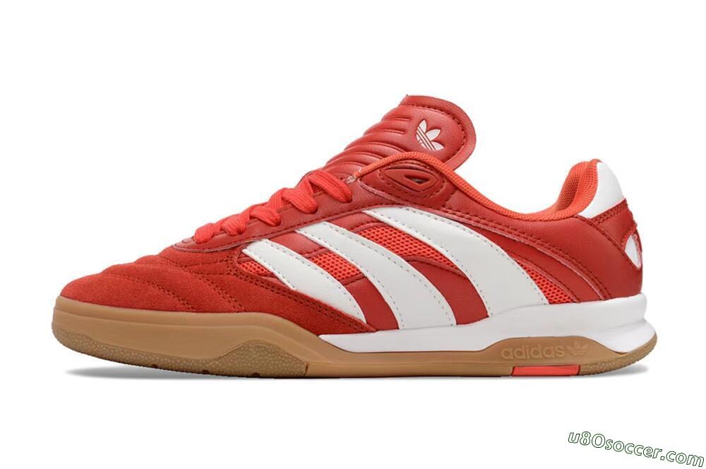 Adidas Predator Mundial IC Indoor & Futsal Soccer Shoes - Red/White/Brown 2
