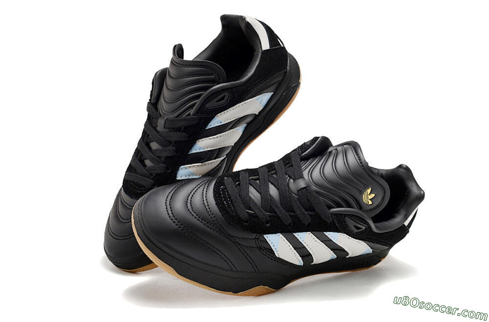 Adidas Predator Mundial IC Indoor & Futsal Soccer Shoes - Black/White/Blue 3