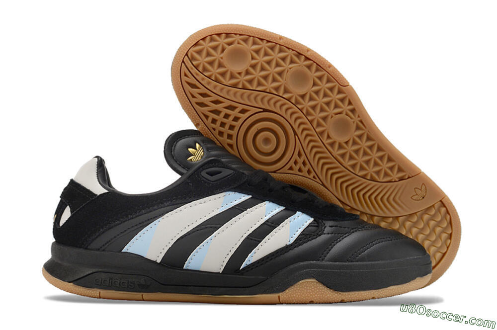 Adidas Predator Mundial IC Indoor & Futsal Soccer Shoes - Black/White/Blue 1