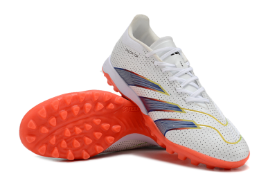 Adidas Predator 24 Elite TF Artificial Turf Soccer Shoes - White/Silver/Red