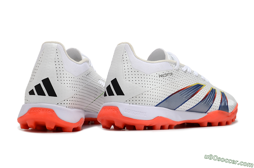Adidas Predator 24 Elite TF Artificial Turf Soccer Shoes - White/Silver/Red 6