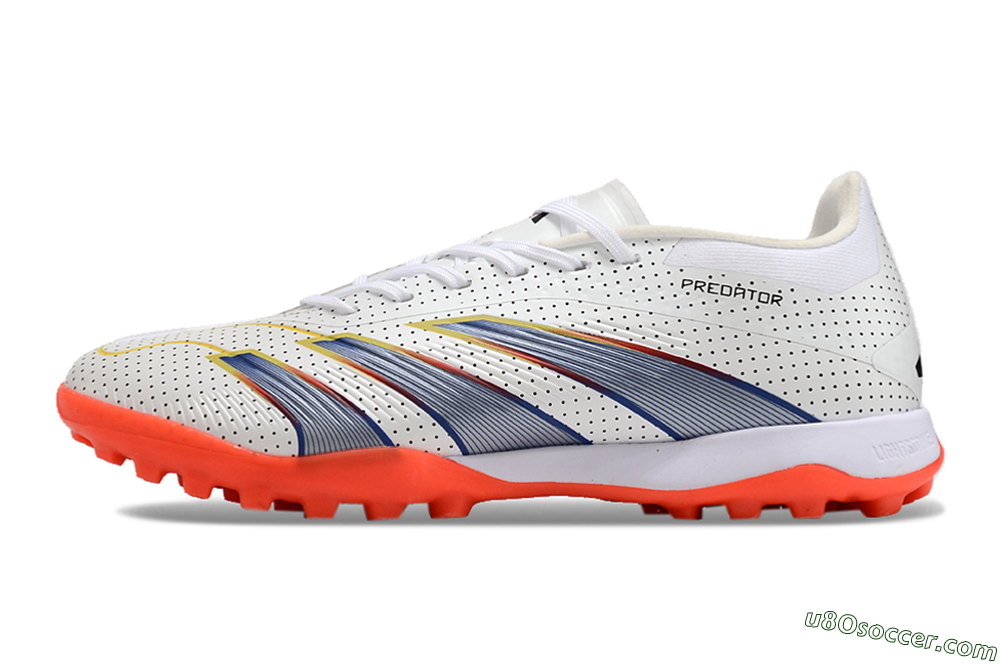 Adidas Predator 24 Elite TF Artificial Turf Soccer Shoes - White/Silver/Red 2