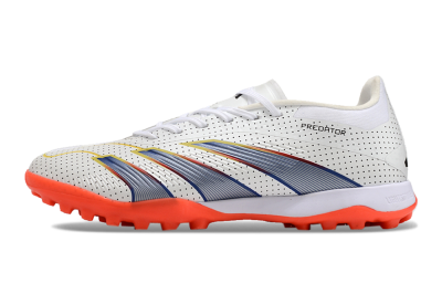 Adidas Predator 24 Elite TF Artificial Turf Soccer Shoes - White/Silver/Red