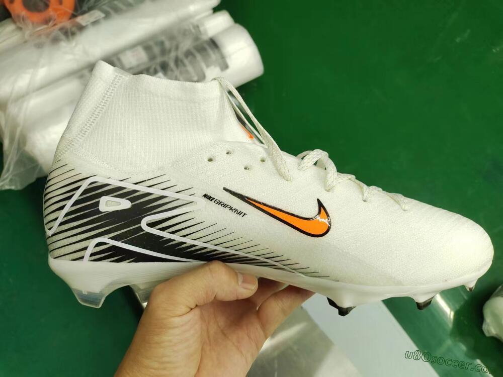 Nike Air Zoom Mercurial Superfly 10 Elite FG Firm Ground Soccer Cleats - White/Orange/Black