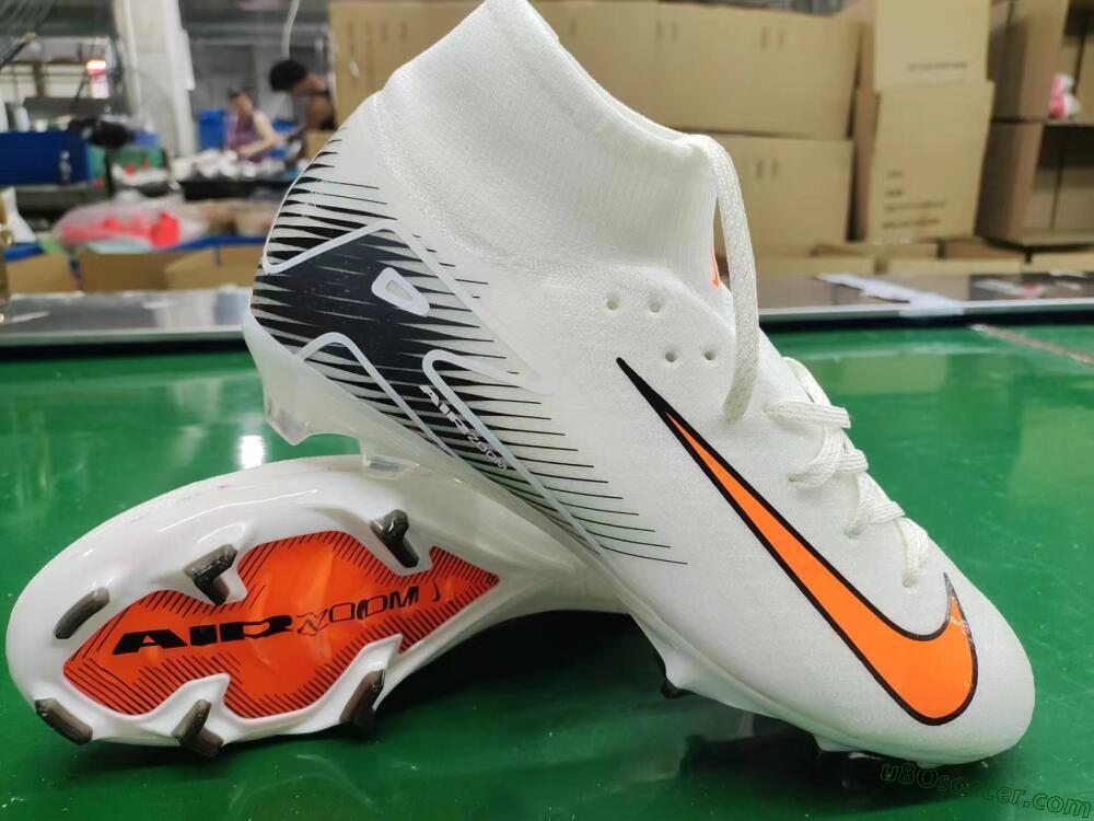 Nike Air Zoom Mercurial Superfly 10 Elite FG Firm Ground Soccer Cleats - White/Orange/Black