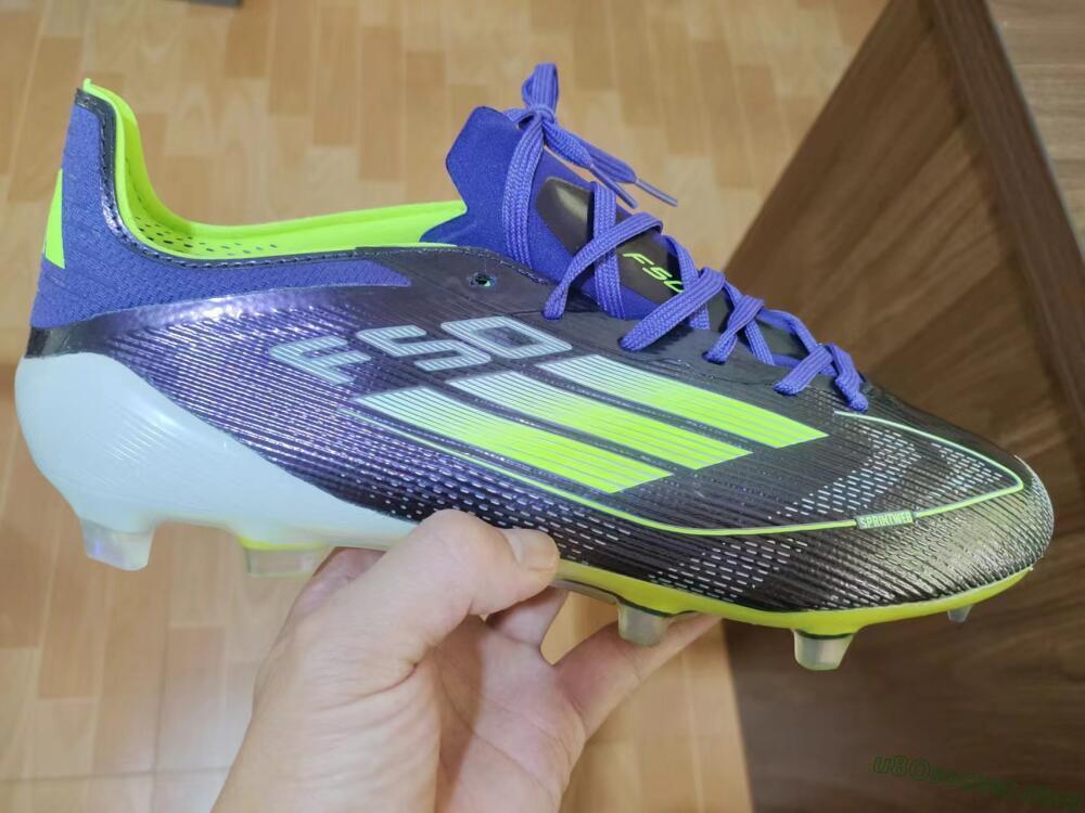 Adidas F50 Adizero FG Firm Ground Soccer Cleats - Purple/Yellow/White