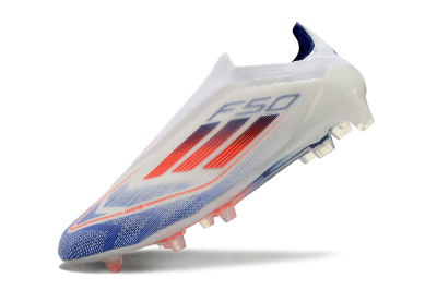 Adidas F50 Elite Laceless FG Firm Ground Soccer Cleats - Blue/Red/Beige