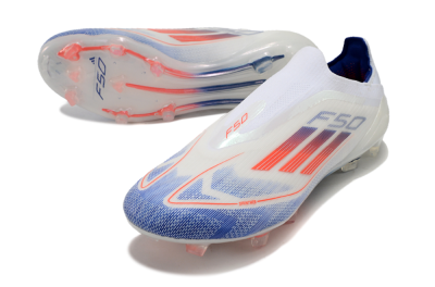 Adidas F50 Elite Laceless FG Firm Ground Soccer Cleats - Blue/Red/Beige