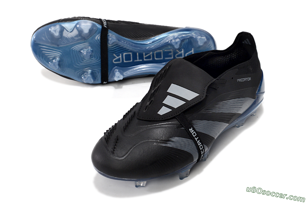Adidas Predator Elite Tongue FG Firm Ground Soccer Cleats - Black/Silver/Blue 3