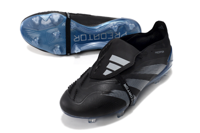 Adidas Predator Elite Tongue FG Firm Ground Soccer Cleats - Black/Silver/Blue
