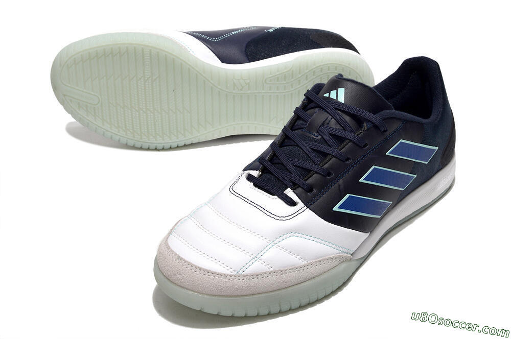 Adidas Top Sala Competition IC Indoor & Futsal Soccer Shoes - White/Black/Blue 3