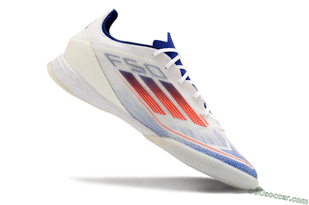 Adidas F50 Pro IC Indoor & Futsal Soccer Shoes - Blue/Red/Beige 4